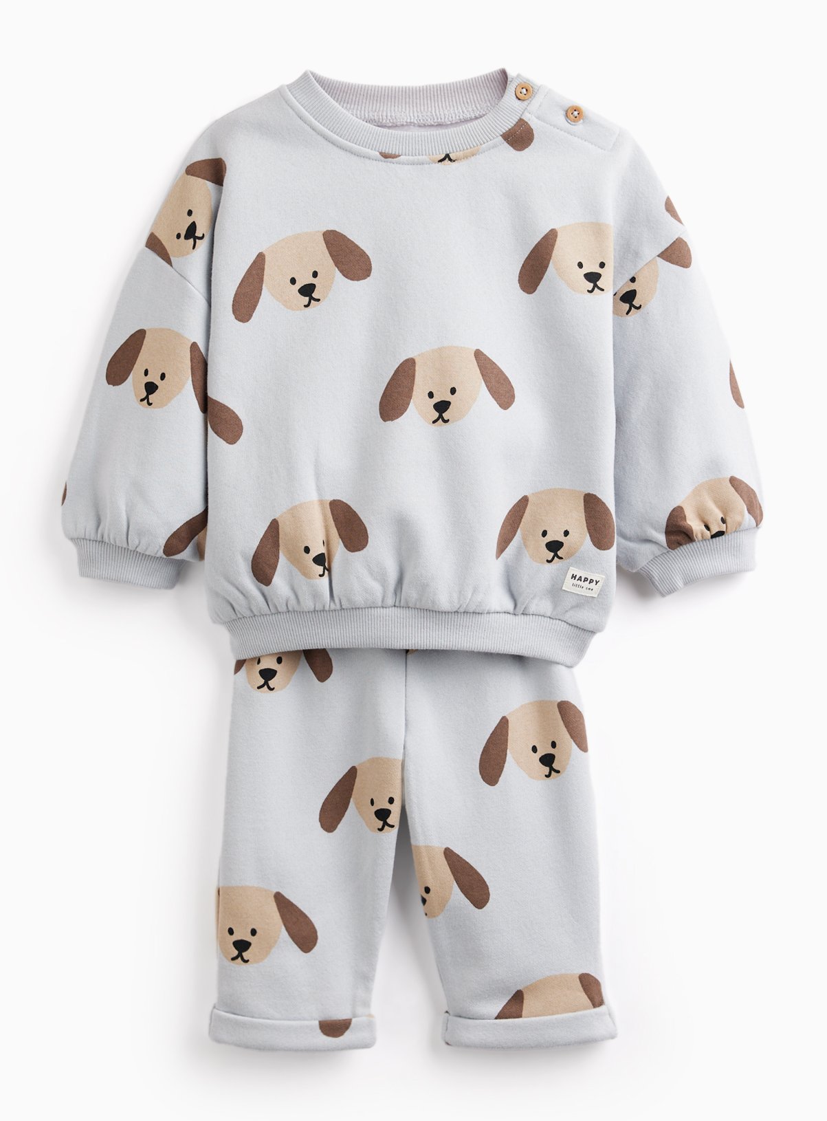 Light Blue Dog Print Sweatshirt & Jogger Set 9-12 months - Image 1 thumbnail